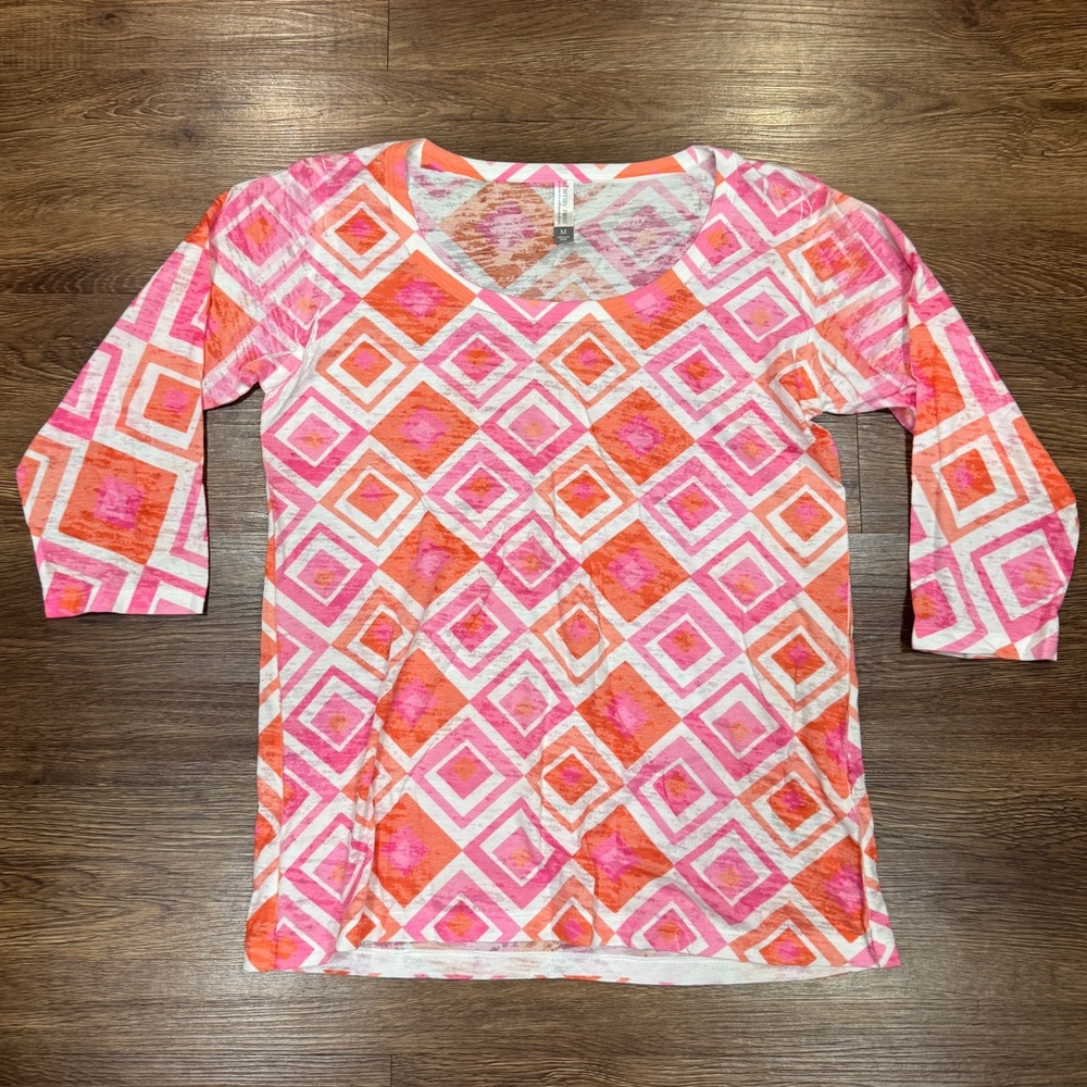 Whimsy rose 3/4 sleeve top medium